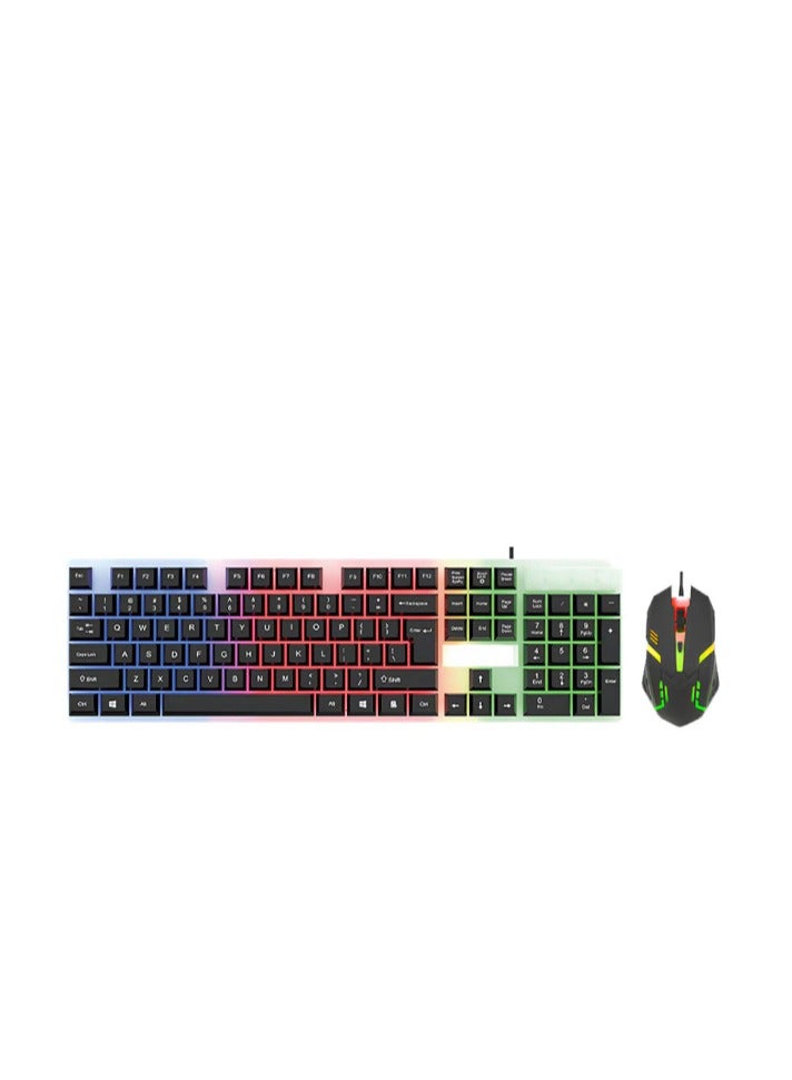 Gamma K-511 RGB Gaming Keyboard and Mouse Combo | Full-Size Keyboard with Rainbow Backlight | Soft Quiet Keys | High-Precision LED Gaming Mouse | USB Wired - Image 1