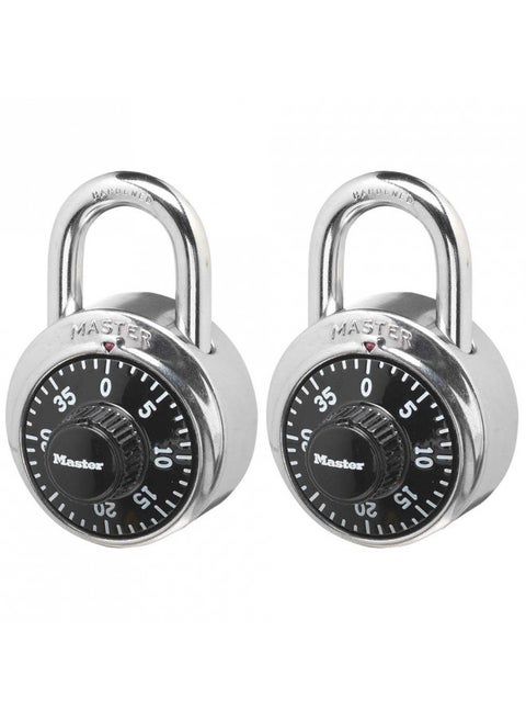 Master Lock 1500T Locker Lock Combination Padlock, 2 Pack, Black