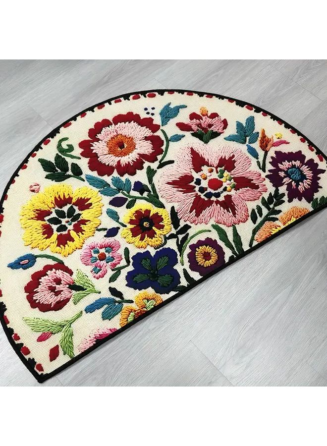 Colorful Floral Welcome Mat 23.62 X 35.43 Inch Dense Short Pile Lightweight Washable - Image 5