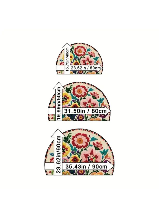 Colorful Floral Welcome Mat 23.62 X 35.43 Inch Dense Short Pile Lightweight Washable - Image 2