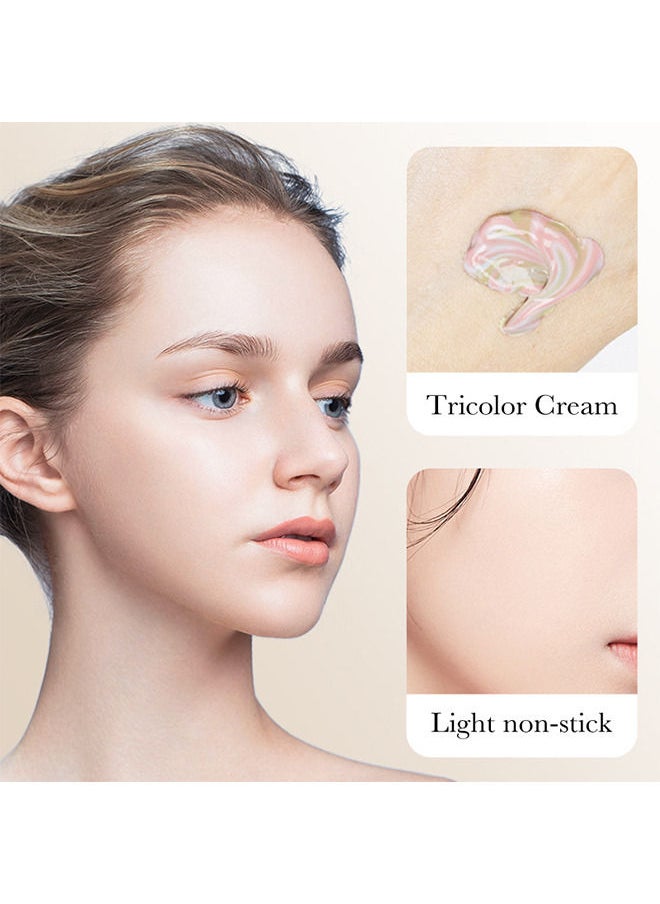 Isolation Cream Invisible Pore, Sunscreen lotion SPF50, Makeup Primer for Mature Skin, Three Color Contour Isolation Cream, Color Corrector, Cover Acne Marks, Oil Control Moisturizing 40g