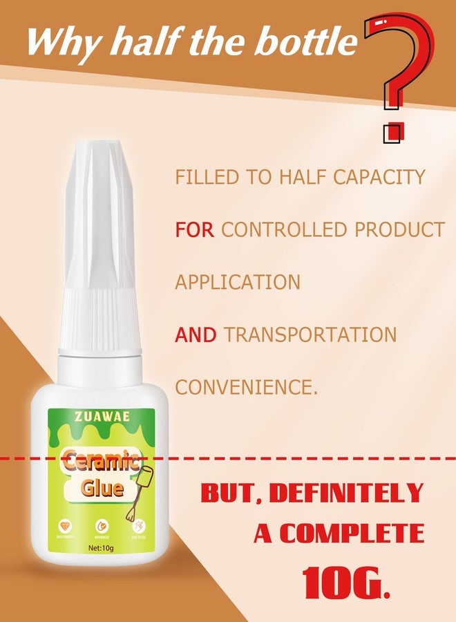 ZUAWAE Waterproof Ceramic Repair Glue- Super Ceramic Glue Repair Temperature Resistant Ceramics Glues for Pottery, Instant Strong Ceramics Glues Repairs for Fine China, Mugs, DIY Craft - Image 5