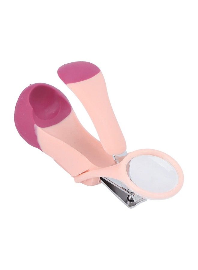 Filfeel Light Zoom Nail Clipper Stainless Steel Fingernail & Toenail Clippers With Magnifying Glass For Baby Elderly Portable Lightweight Zoom Manicure Clipper (Pink+Rose Red) - Image 1