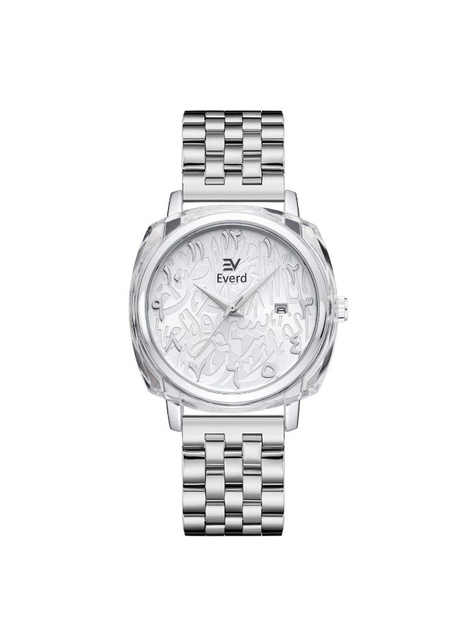 ساعة ايفرد الرجالية الحديثة بميناء مزينة بأرقام هندية