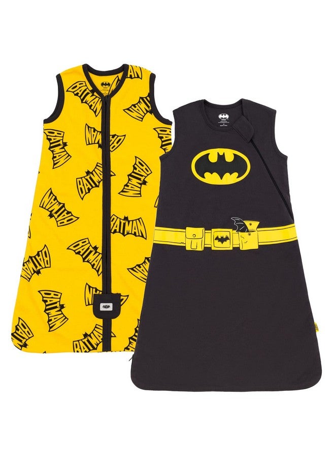 DC Comics Batman Mens 2 Pack Zip Up Sleep Sacks Black/Yellow X-Small - Image 1