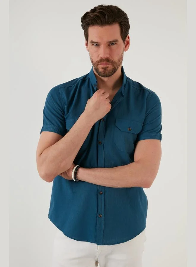 Buratti Button-down Collar Cotton Slim Fit Pocket Shirt Men's SHIRT CF21S111153