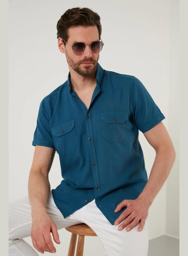 Buratti  Buratti Button-down Collar Cotton Slim Fit Pocket Shirt Men's SHIRT CF21S111153 for Men | Best Price UAE