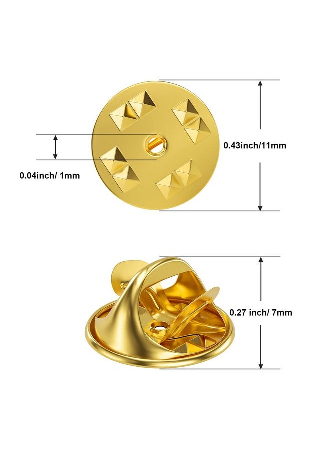 Weico - 50Pcs Metal Pin Backings Locking Pin Backs For Enamel Pins Lapel Pin Backs Replacement (Gold) - Image 1