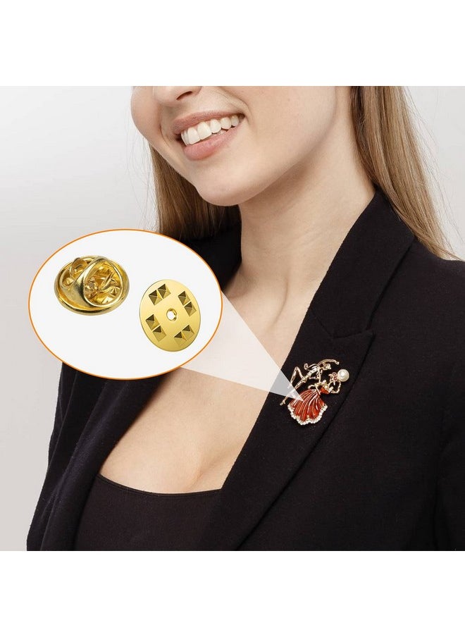 Weico - 50Pcs Metal Pin Backings Locking Pin Backs For Enamel Pins Lapel Pin Backs Replacement (Gold) - Image 1