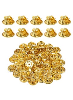 50Pcs Metal Pin Backings Locking Pin Backs For Enamel Pins Lapel Pin Backs Replacement (Gold)