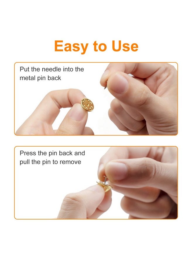 Weico - 50Pcs Metal Pin Backings Locking Pin Backs For Enamel Pins Lapel Pin Backs Replacement (Gold) - Image 1