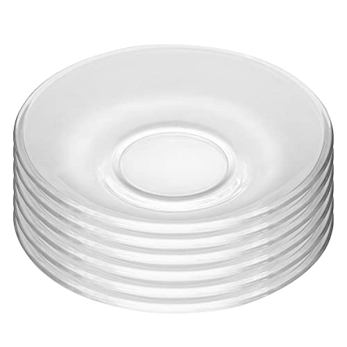 WHJY 6 pcs Clear Glass Plates, 5 inch Glass Plate Set, Small Dessert Plates Tea Plates Bulk - Image 1