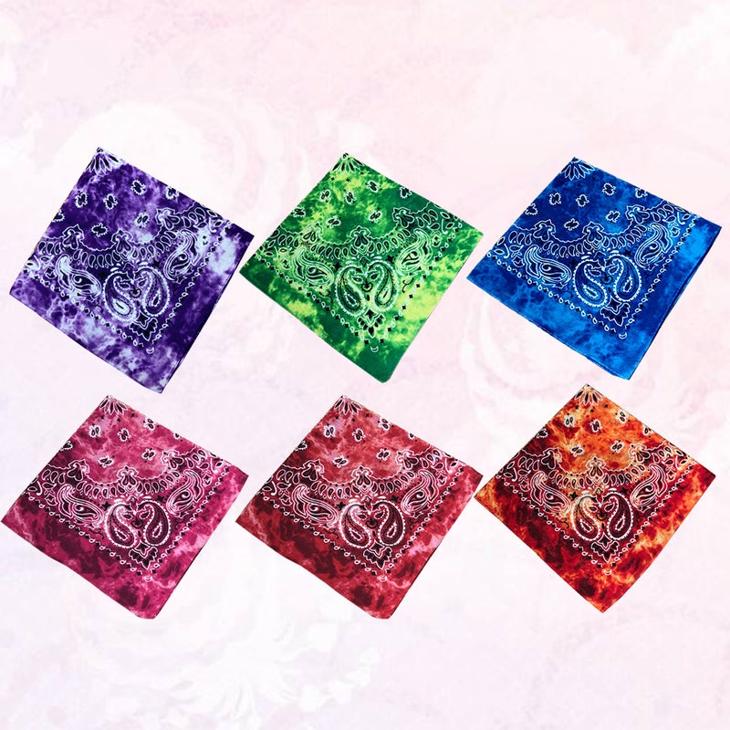 12 Pcs /1 Pack Colorful Paisley Bandanas Flower Pattern Hiphop Headscarf Fashion Outdoor Headscarf Beautiful Cotton Headband (Mixed Color) - Image 2