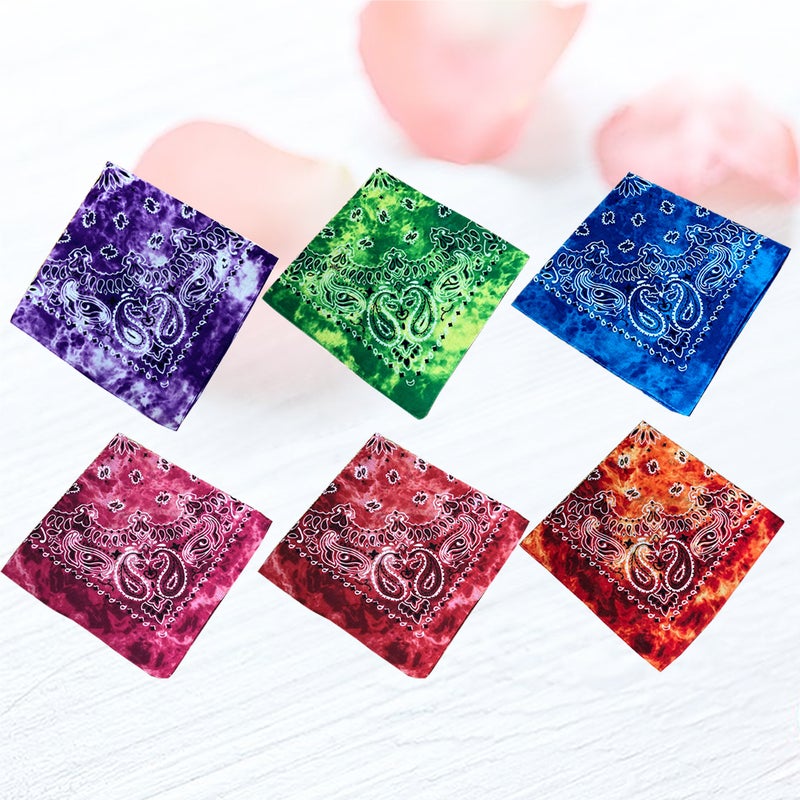 12 Pcs /1 Pack Colorful Paisley Bandanas Flower Pattern Hiphop Headscarf Fashion Outdoor Headscarf Beautiful Cotton Headband (Mixed Color) - Image 5