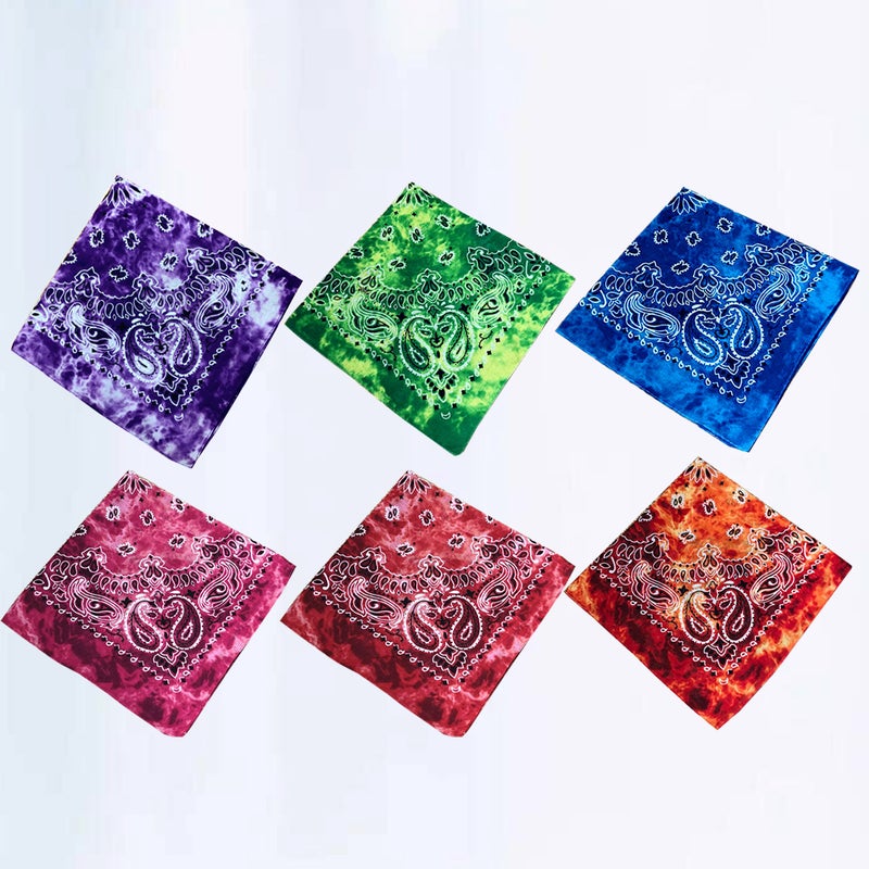 12 Pcs /1 Pack Colorful Paisley Bandanas Flower Pattern Hiphop Headscarf Fashion Outdoor Headscarf Beautiful Cotton Headband (Mixed Color) - Image 3