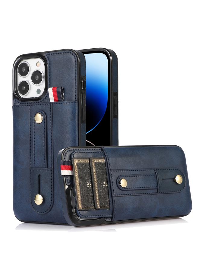 The Bros Case For iPhone 14 Pro Max Wristband Kickstand Wallet Leather Phone Case 