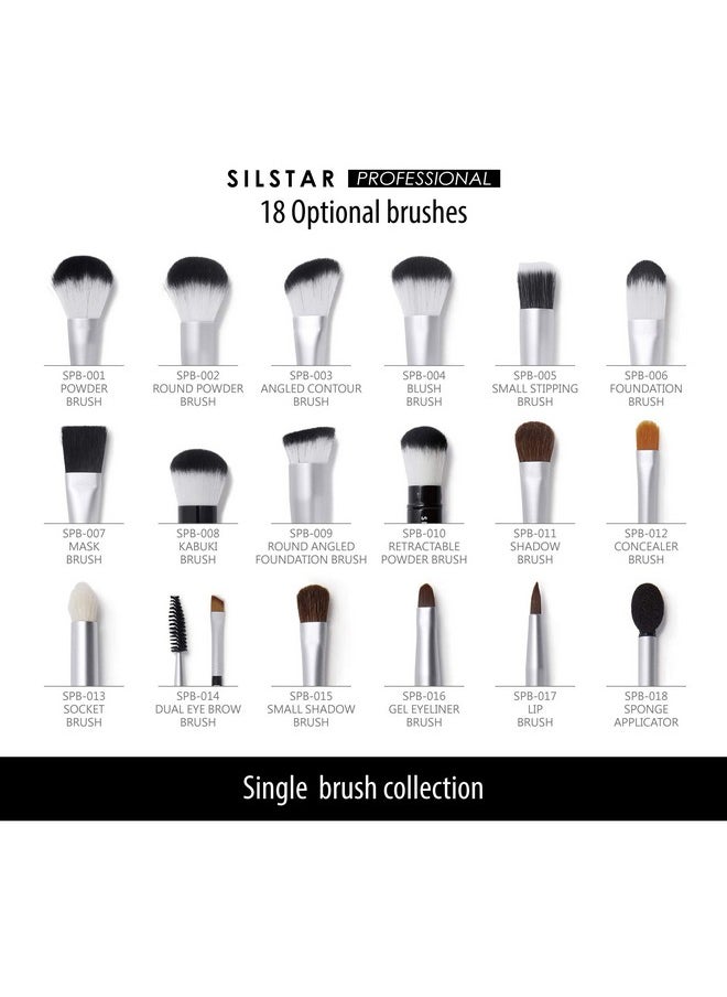 SILSTAR PROFESSIONAL - Small Shadow Brush Crueltyfree Pony Hair Eye Brush For Flawless Makeup Application With Natural Birch Wooden Handle Made In Korea Spb015 - Image 1