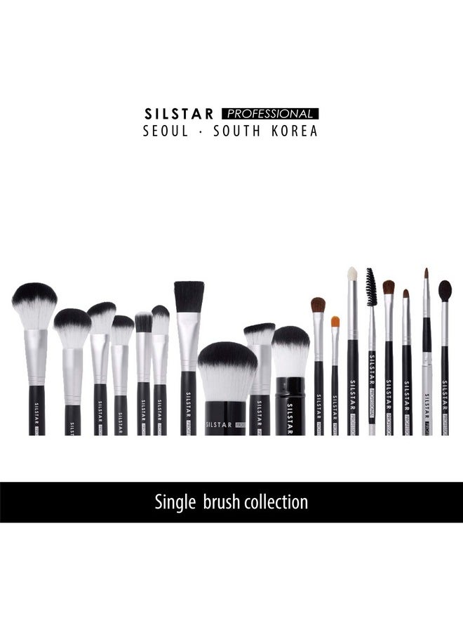 SILSTAR PROFESSIONAL - Small Shadow Brush Crueltyfree Pony Hair Eye Brush For Flawless Makeup Application With Natural Birch Wooden Handle Made In Korea Spb015 - Image 1