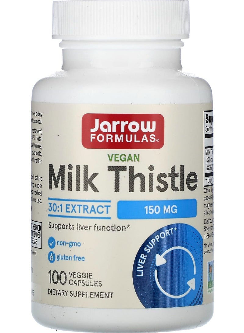 jarrow formulas Vegan Milk Thistle, 150 mg, 100 Veggie Capsules