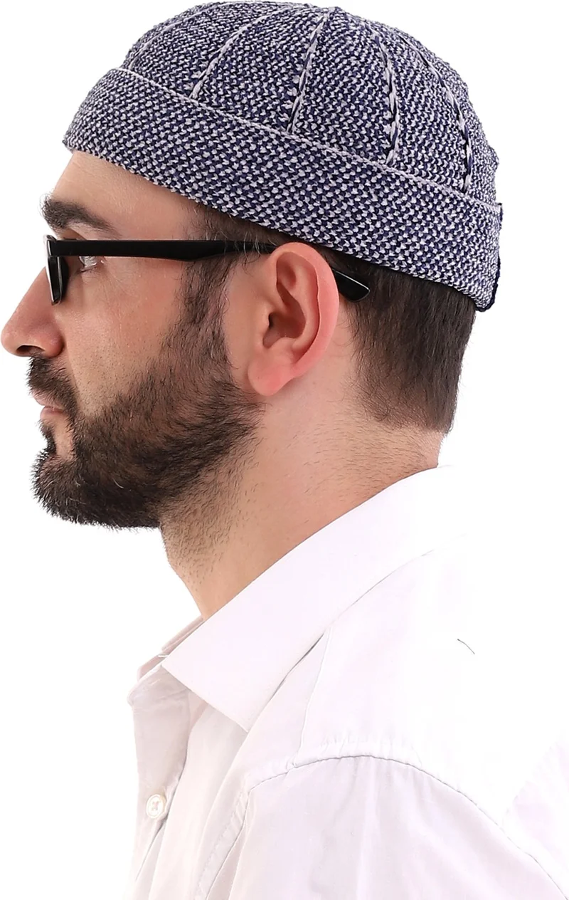 İhvan Online Winter Velvet Skullcap - Navy Blue