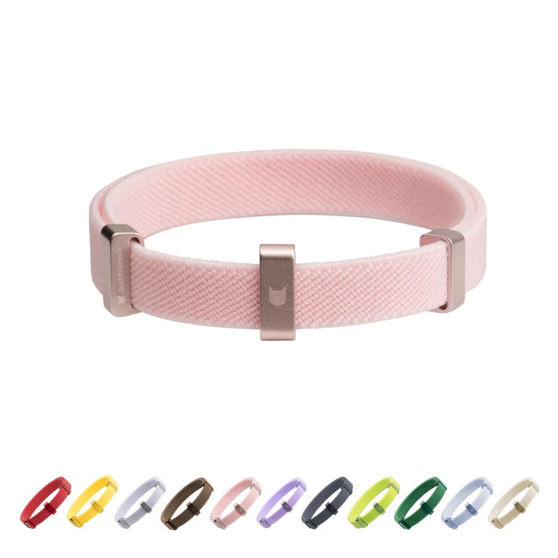 BuddyArmor Safety Cat Collar - U.S. IDA Gold Awarding Design, Stretch Elastic Quick Release, Non Breakaway - Light Weight for Kitten, Neck Fit 5.9'-11.8' for All Small Large Cat,S(Blush Pink) - Image 1