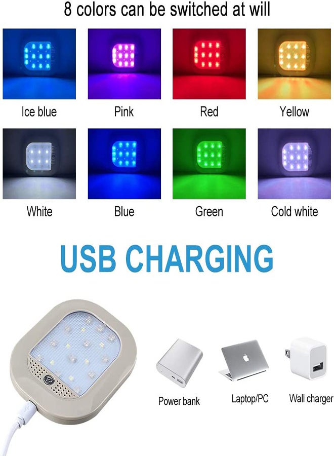Excefore Car Interior LED Light 8 Colors Car Reading Lamp USB Charging Trunk Cargo Area Light Strong Magnetic Multi-Function Auto Dome Lights for Car RV Truck Closets Cabinets Camping Bedroom - Image 5