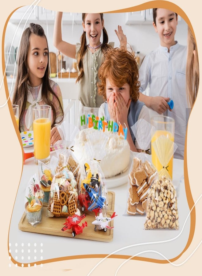 SUREHOME Cellophane Bags, 100 Pack Clear Gift Bag Cellophane Treat Bags with Ties 6x10 Inch Plastic Small Cello Candy Bag for Birthday Party Favors Goodie valentines Cookies Bakery Snack Popcorn Wraps - Image 4