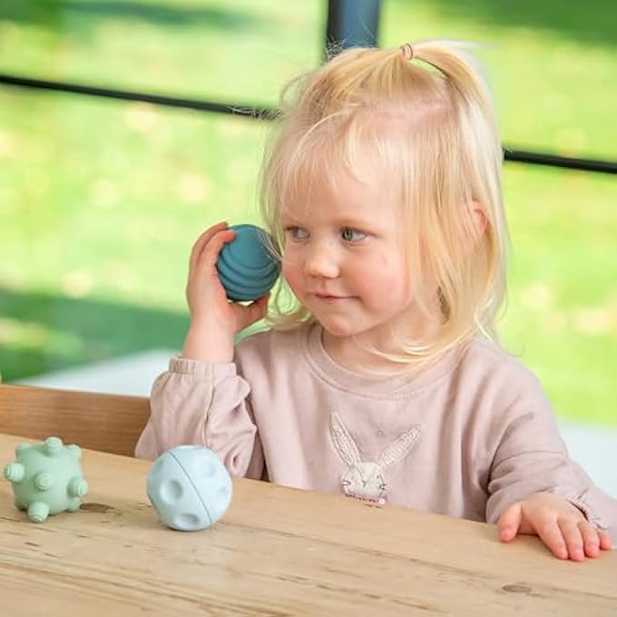 TickiT Silisoft Sensory Balls 4 Soft Silicone Balls with Textures and Twist-Open Shakers for Babys Sensory Play,Neutral - Image 5