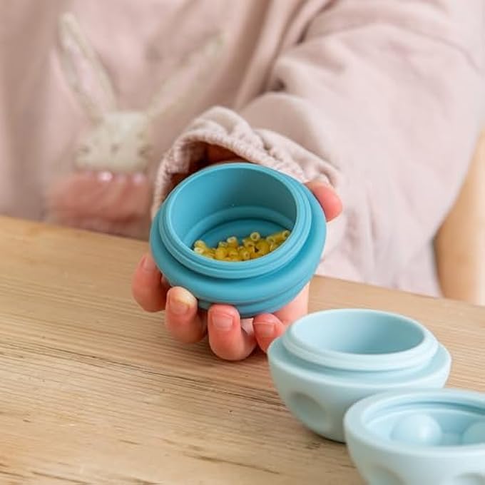 TickiT Silisoft Sensory Balls 4 Soft Silicone Balls with Textures and Twist-Open Shakers for Babys Sensory Play,Neutral - Image 4