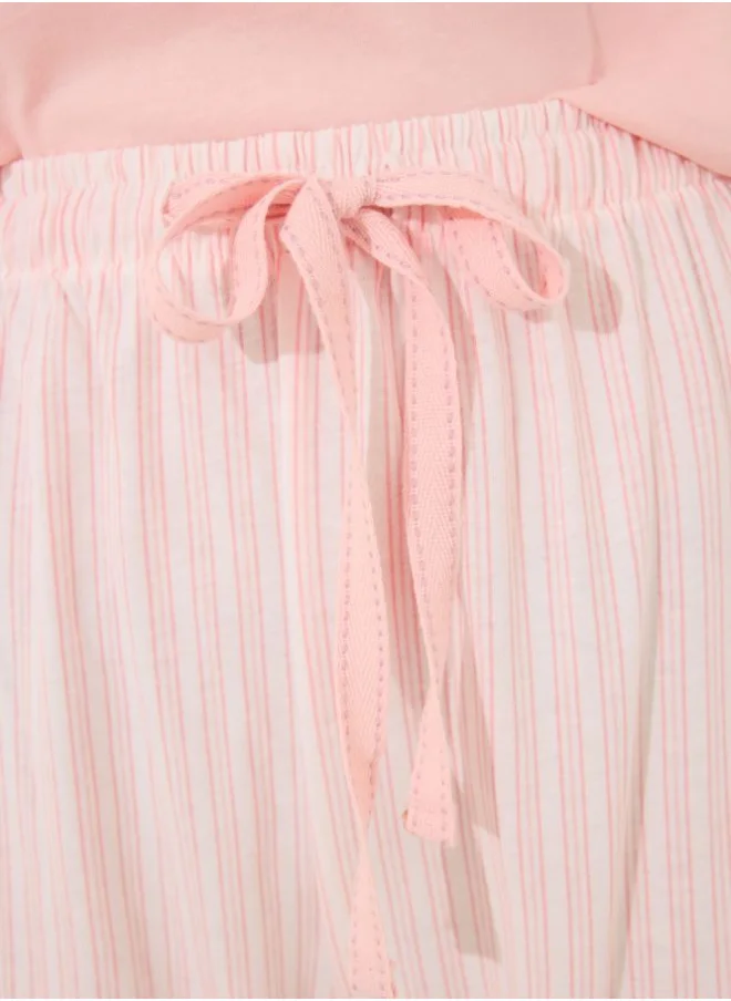 women'secret Capri pyjamas 100% cotton orange striped