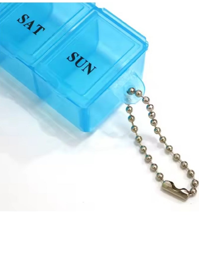 Pill Organizer Medicine Storage Box With Key Chain - Blue Color - pzsku/ZCC20F6AA285BFAFF75EDZ/45/_/1737199829/3201e006-99af-48ae-b470-459919e2c4f2