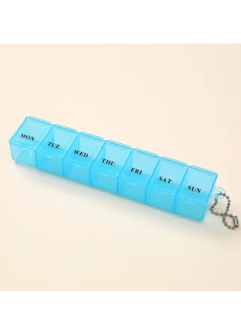 Pill Organizer Medicine Storage Box With Key Chain - Blue Color - pzsku/ZCC20F6AA285BFAFF75EDZ/45/_/1737199832/711bed57-84b7-4f23-99d2-06b9e1392b8e