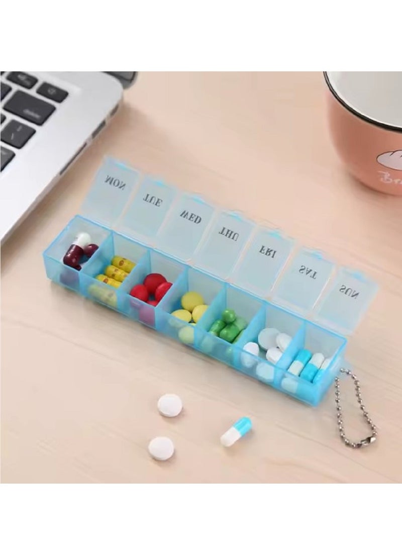 Pill Organizer Medicine Storage Box With Key Chain - Blue Color - pzsku/ZCC20F6AA285BFAFF75EDZ/45/_/1737199832/e5cf953e-2ddc-45bf-ad30-e74ccbd34ef5