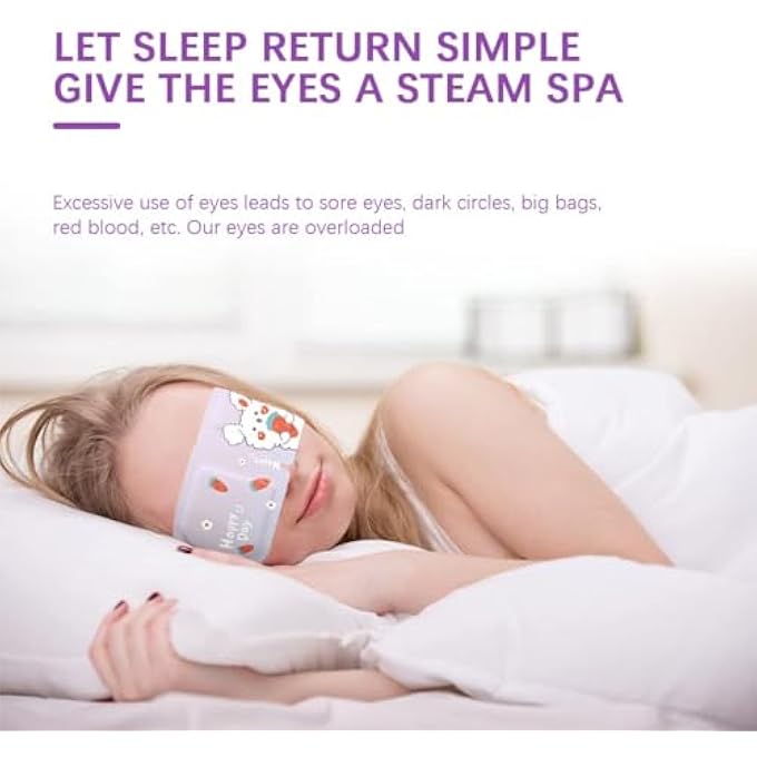 Khazna Steam Eye Mask - 10 Packs Heated Eye Masks for Dark Circles and Puffiness Disposable Soothing Headache Relief Dry Eyes, Stress Relief Relief Eye Fatigue Steam Eye MasksLavender - Image 3