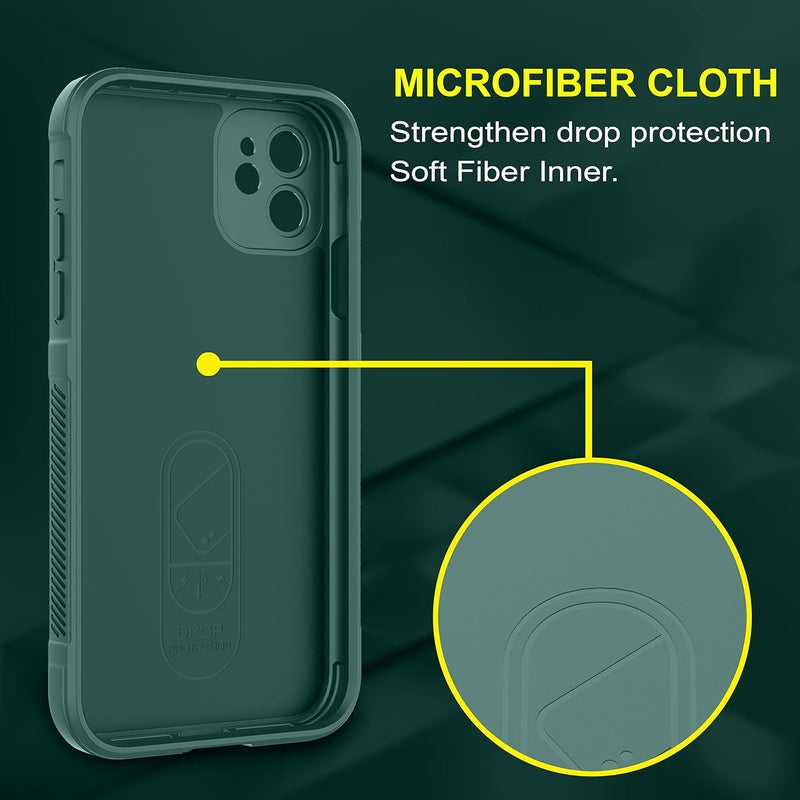 ZAPCASE غطاء خلفي لجهاز آيفون 11 | متوافق مع غطاء آيفون 11 الخلفي | غطاء سحري من السيليكون السائل مع حماية الكاميرا | أخضر داكن - Image 4