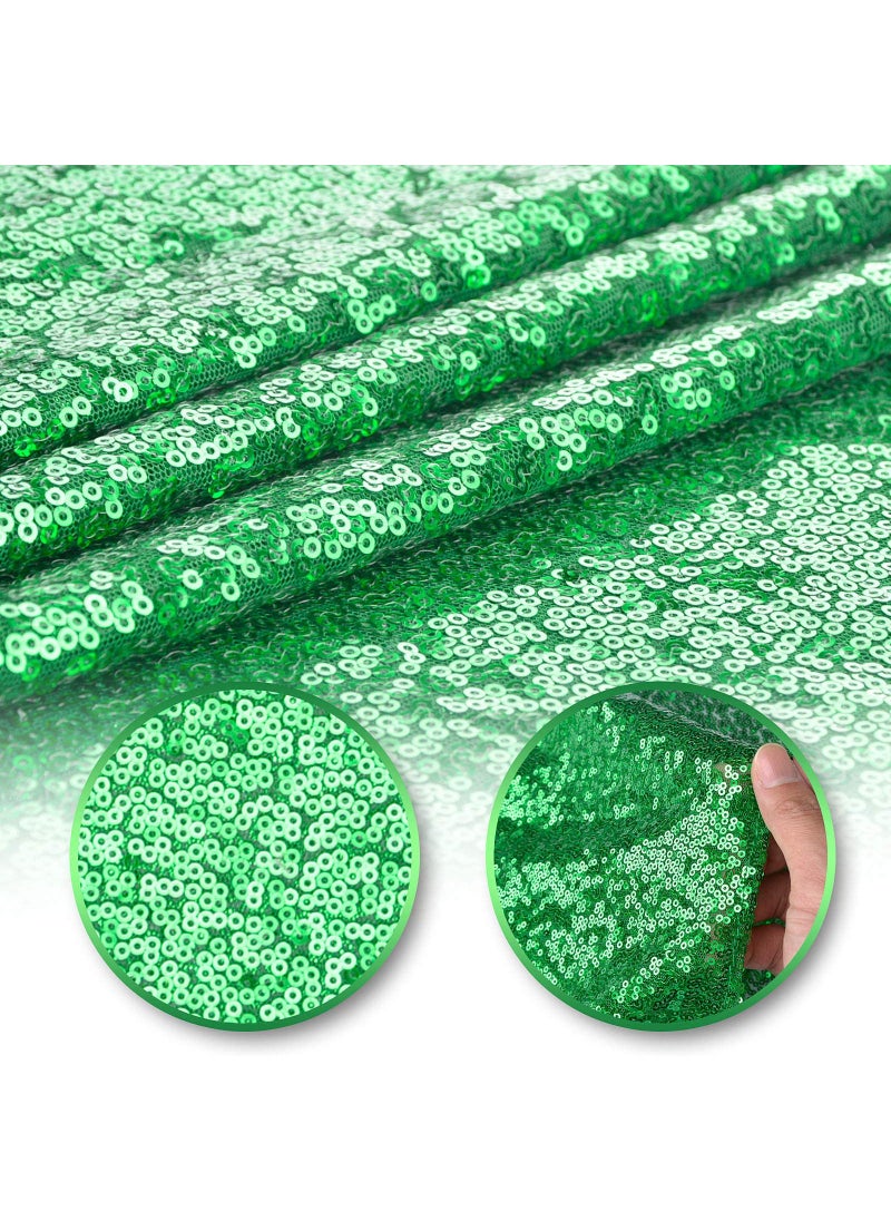yuboo yuboo Emerald Green Sequin Table Runners 12''x 108'' - 2 Pack Glitter Table Runner Dresser Cover Top for Green Birthday Party Decor  Graduation Summer Fall Halloween Christmas Table Decorations  - Image 3