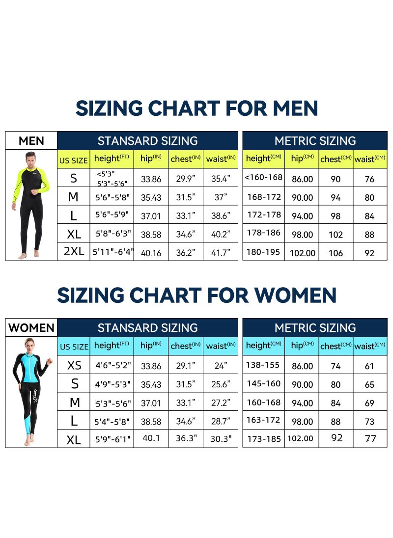 Copozz COPOZZ Diving Skin, Men Women Youth Thin Wetsuit Rash Guard- Full Body UV Protection - for Diving Snorkeling Surfing Spearfishing Sport Skin (Black/Blue, Medium for Women)  - Image 2