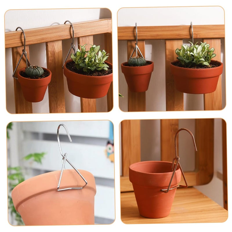 2 Pack Ceramic Hanging Plant Holder Wall Hanger For Succulents Indoor Balcony Railing - Image 4