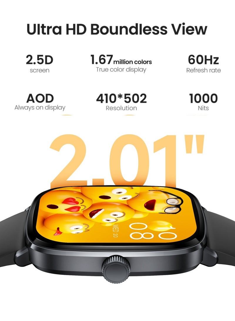 هايلو 300 مللي أمبير 300 مللي أمبير RS5 2.01 بوصة شاشة AMOLED HD مع 150 وضعًا للتمرين، بلوتوث مكالمة رياضية، مساعد صوتي، سكر الدم، ساعة ذكية - Image 4