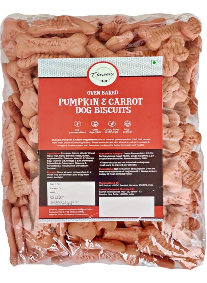 Chewers Pumpkin & Carrot Dog Biscuits, 1 Kg