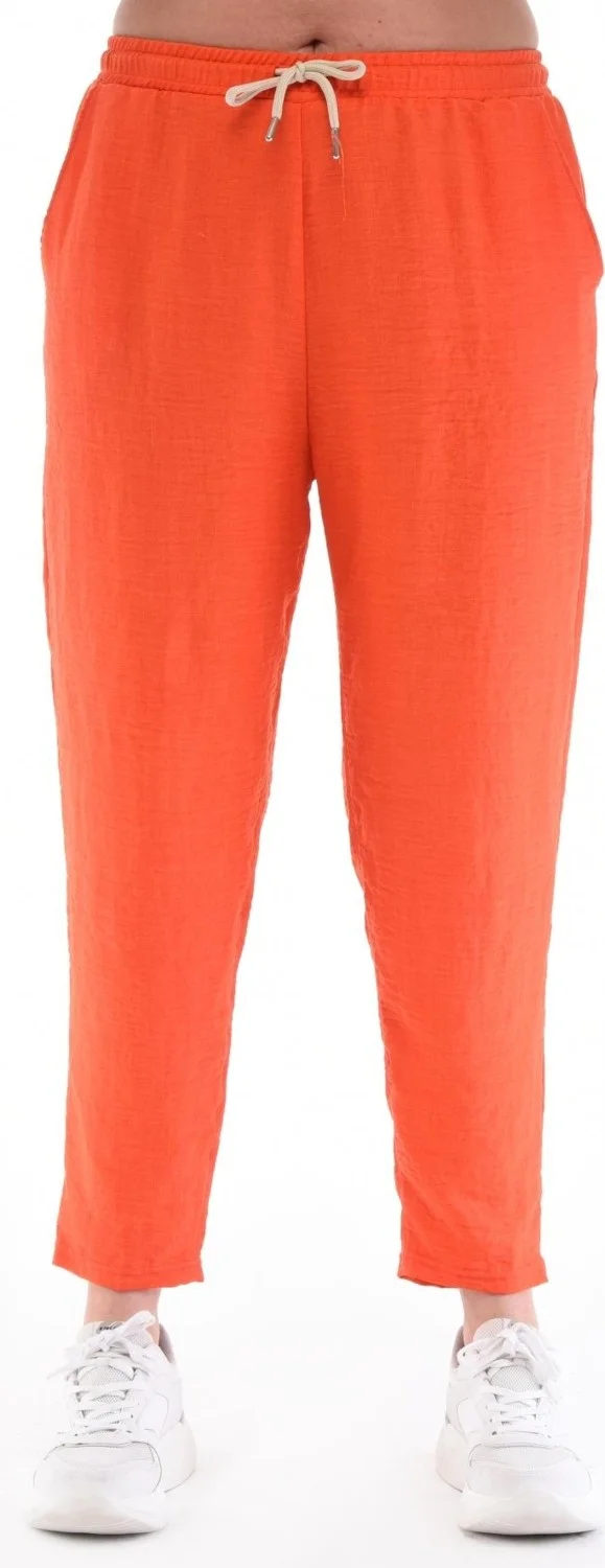 سيدي دينيم Women's Plus Size Synthetic Linen High Waist Elastic Skinny Leg Mom Pants C611