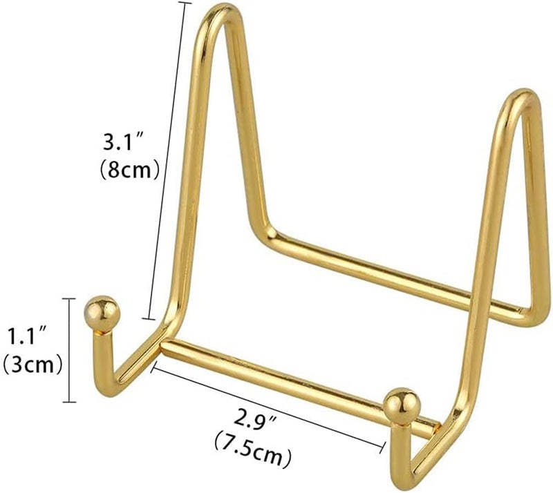 Goodern 2 Pack 3 Inch Plate Stands for Display Iron Easel Plate Holder Display Stands Metal Frame Holder Stands for Pictures, Photo, Decorative Plate Dish and Tabletop Art - Image 2