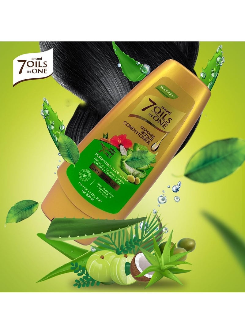 emami 7 Oil In One Damage Repair Conditioner Purifying Aloe Vera - 100ml  - Image 3
