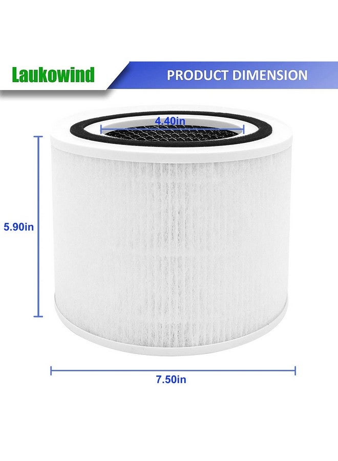Laukowind عبوة 2 من فلاتر استبدال لتنقية الهواء لجهاز LEVOIT Core P350 P350-RF، فلتر HEPA حقيقي 3 في 1 مع كربون نشط وصيغة ARC، مزيل للروائح من قماش غير منسوج جديد، أبيض - Image 3