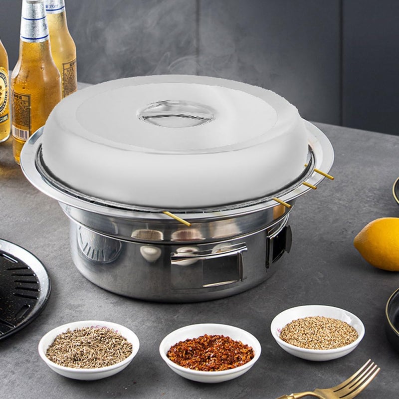 Zerodeko 2pcs 20cm Stainless Steel Steak Lid Food Cover Kitchen Dish Protector for Grilling and Cooking - Image 5