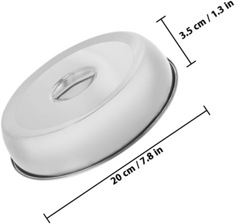 Zerodeko 2pcs 20cm Stainless Steel Steak Lid Food Cover Kitchen Dish Protector for Grilling and Cooking - Image 2