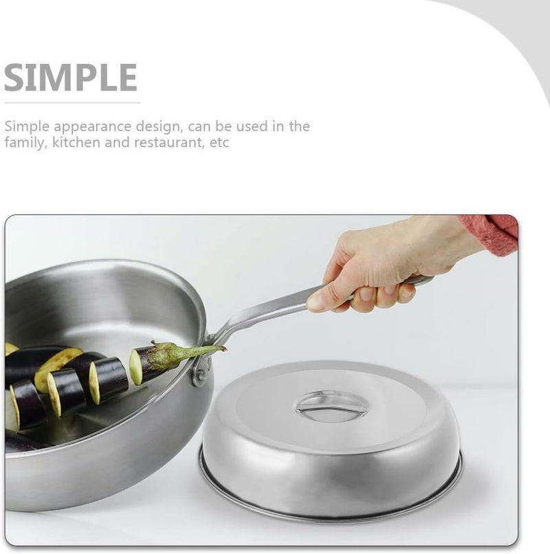 Zerodeko 2pcs 20cm Stainless Steel Steak Lid Food Cover Kitchen Dish Protector for Grilling and Cooking - Image 3