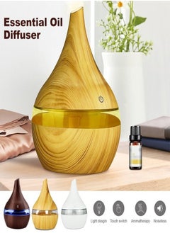 YOMNA Top Fill Cool Mist Humidifier & Essential Oil Diffuser – 300ml Ultra-Quiet Air Humidifier with 7-Color LED Night Light, Auto Shut-Off, Adjustable Mist – Perfect for Home, Bedroom, Office, Baby Room, Yoga & Relaxation Wood  - Image 4