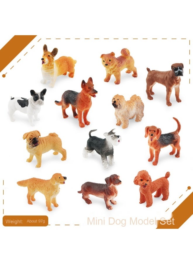 NIBEMINENT Mini Dog Model Collection - 12 Famous Dog Breeds