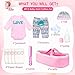 Pedolltree 11 Pcs Reborn Baby Dolls Clothes Accessories Pink Outfit with BassinetDiaper for 1722 Inch Reborn Doll Clothes fit Newborn Baby Doll Girl - Image 4